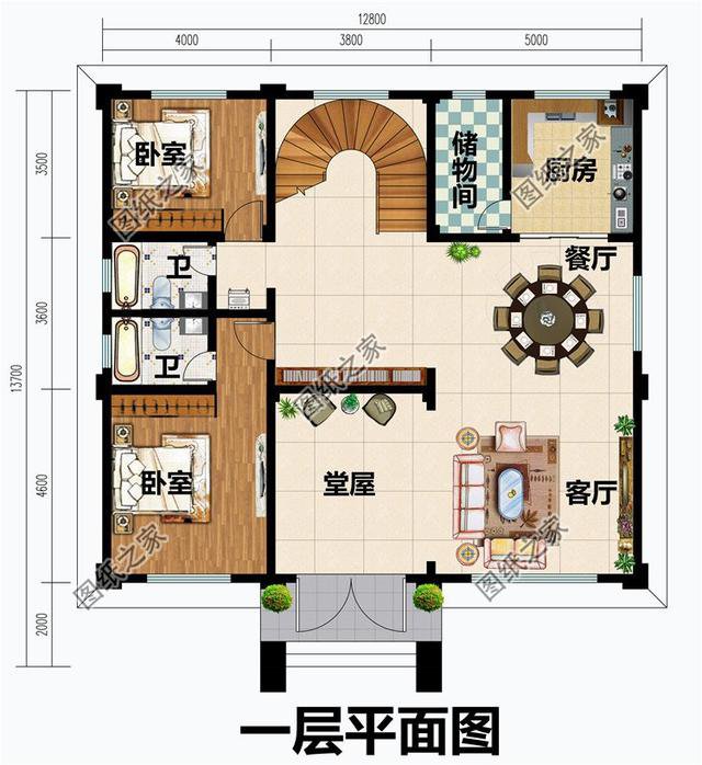 農(nóng)村二層半自建房圖片，戶型合理實用，適合農(nóng)村建造