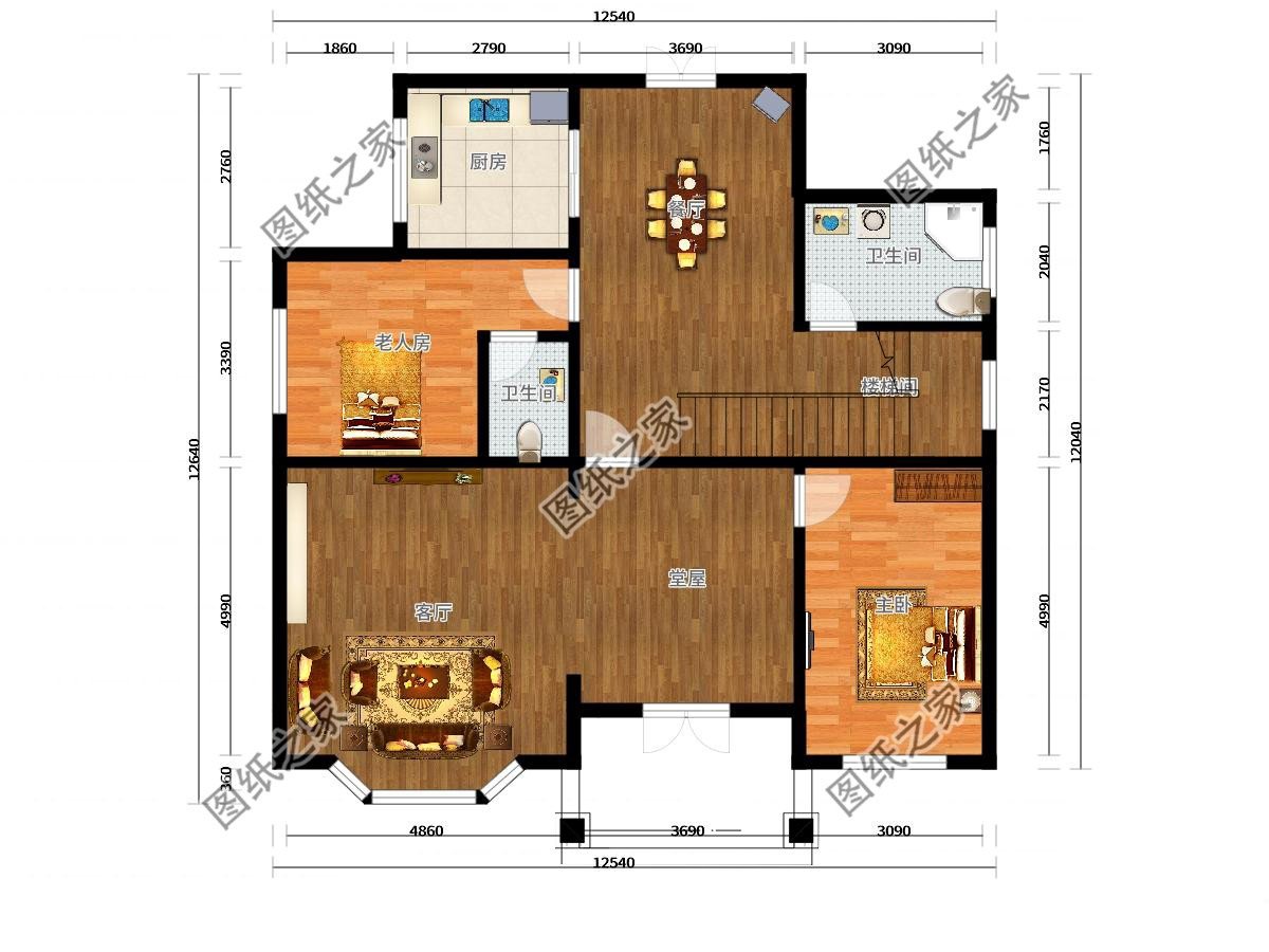 12米*12米農村建房設計圖，經典不過時，農村自建房不二的選擇