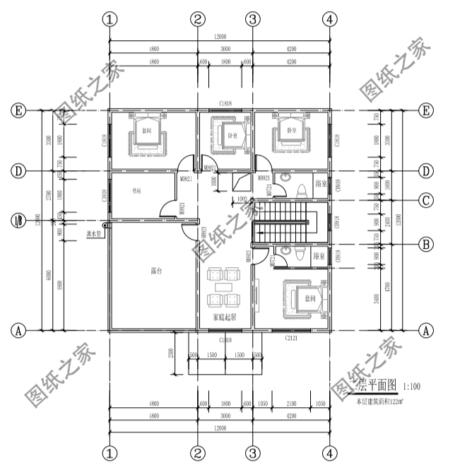 12米*12米農村建房設計圖，經典不過時，農村自建房不二的選擇