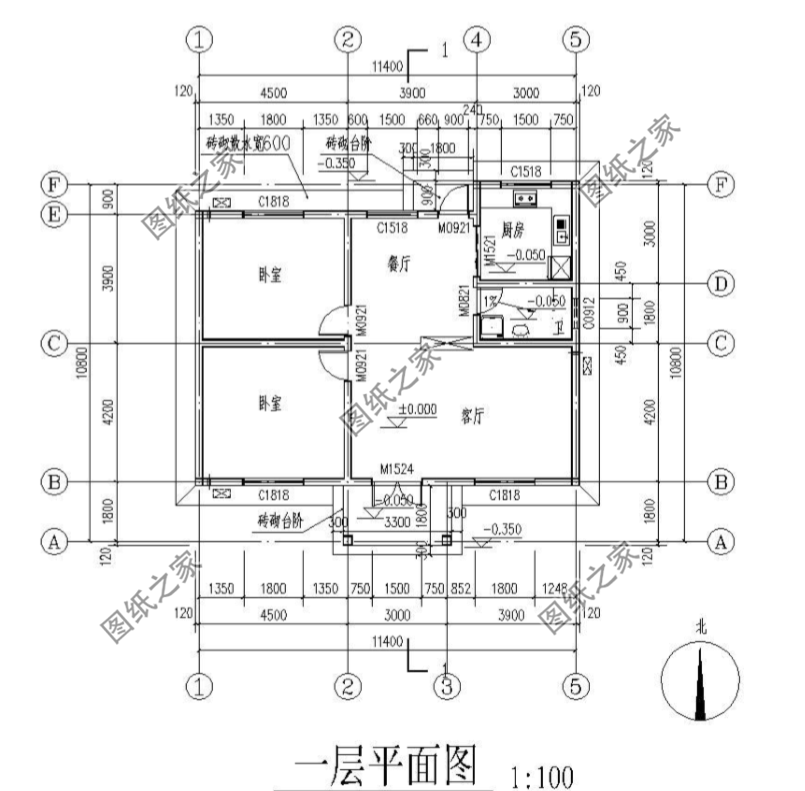 一層平房設計圖農村自建房戶型圖，外觀很有排面，家人很喜歡