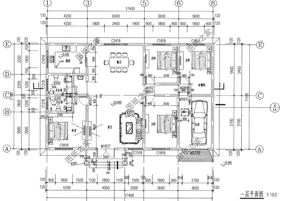 一層平房設計圖農村自建房戶型圖，外觀很有排面，家人很喜歡