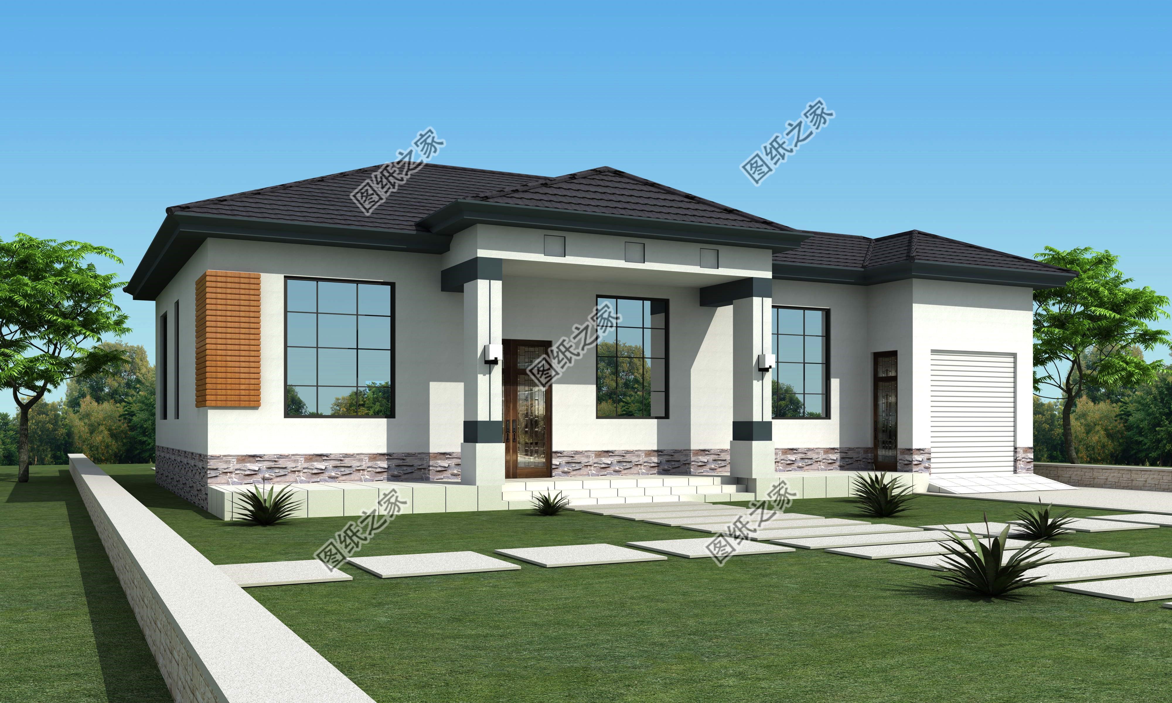 一層平房設計圖農村自建房戶型圖，外觀很有排面，家人很喜歡