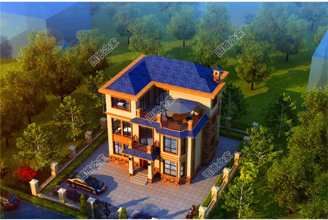 農村20萬元三層小樓圖，造價低，比村里其它房子亮眼多了