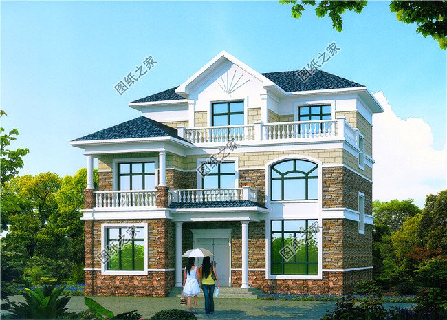 農村20萬元三層小樓圖，造價低，比村里其它房子亮眼多了