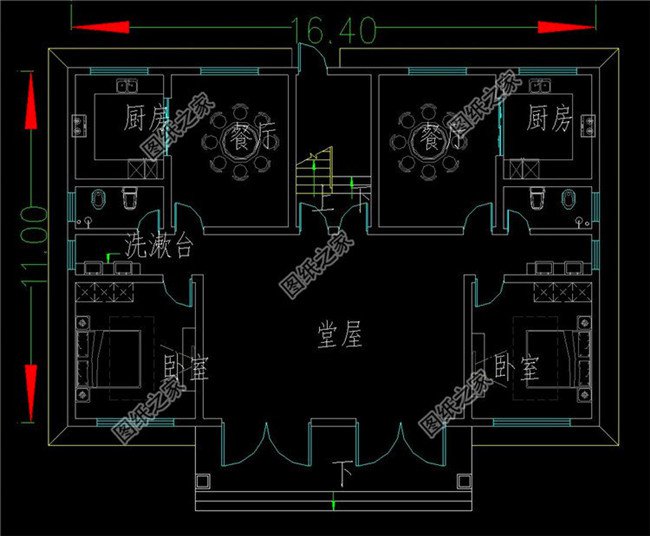 兄弟雙拼四間三層別墅設計圖，這樣建感情更親近，4套戶型外觀全都是精品