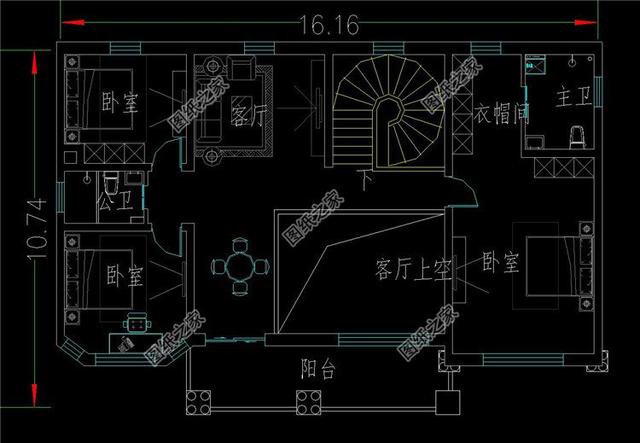 二層自建挑空別墅效果圖，現代感十足，親戚朋友看了都說好