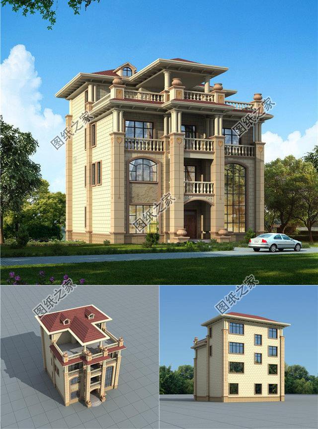 三層半四層別墅設(shè)計(jì)圖，在老家建一棟，親戚朋友都羨慕