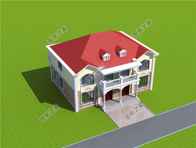 經(jīng)典農(nóng)村兄弟雙拼二層別墅設(shè)計(jì)圖，漂亮大方，快叫上自家兄弟一起蓋吧！