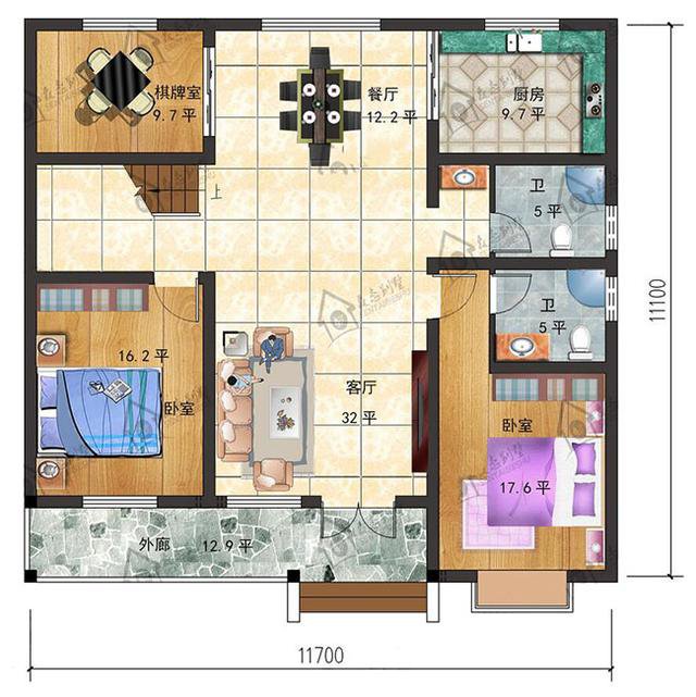 130平米農村一層自建房圖，適合在老家建造，洋氣又實用