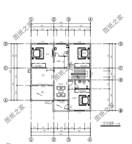 南方三層平頂樓房圖，現代流行款式，一座房子住三代
