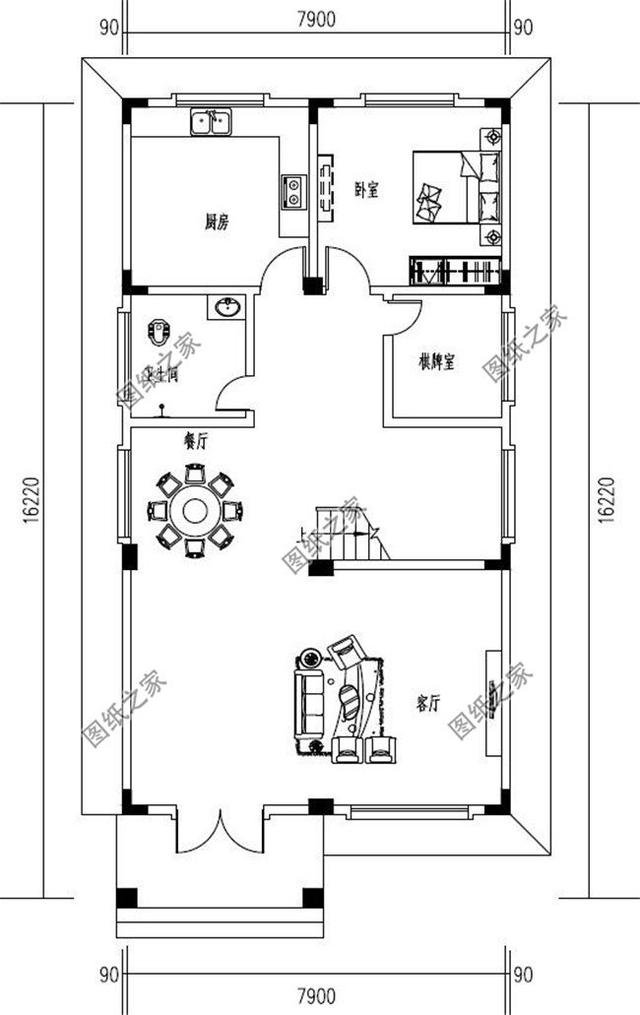 南方三層平頂樓房圖，現代流行款式，一座房子住三代
