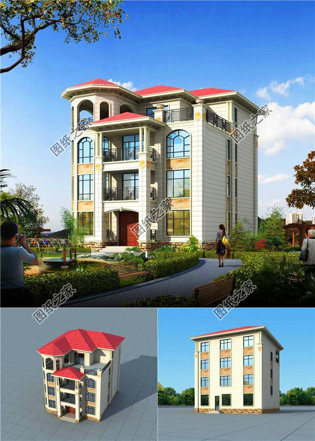 看到這三款三間三層半別墅式樣圖，家里人見了都心動，而我是激動！