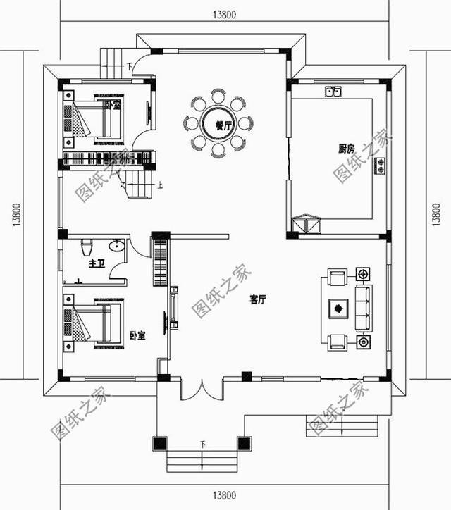  二層小樓建筑設(shè)計(jì)圖，精致漂亮，是農(nóng)村建房的必備