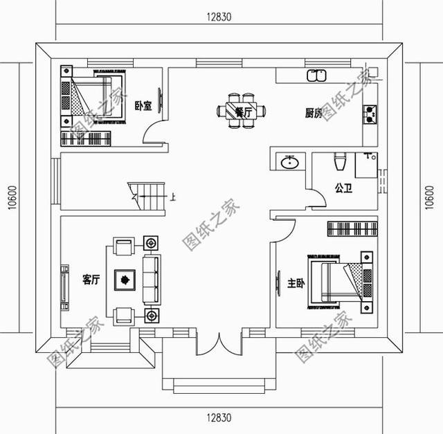  二層小樓建筑設(shè)計(jì)圖，精致漂亮，是農(nóng)村建房的必備