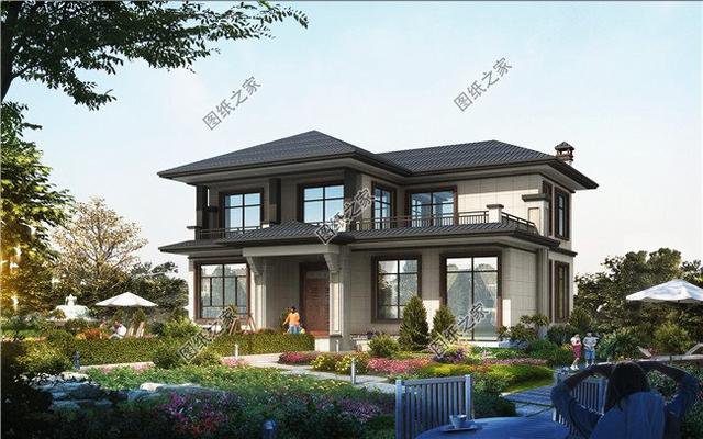  二層小樓建筑設(shè)計(jì)圖，精致漂亮，是農(nóng)村建房的必備