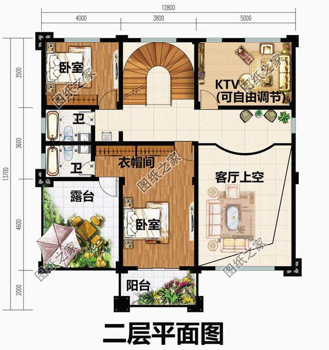 二層半帶露臺自建房圖片，種花養魚，燒烤賞月，好不愜意！