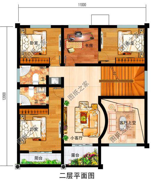 占地120平方米兩層半房屋設計圖，簡直就是農村自建房中的潮流