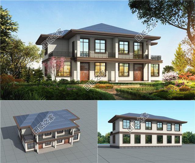 3款雙拼別墅外觀圖片，家里有兄弟的，就該這樣建