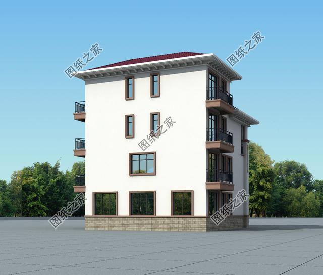 農村自建四層漂亮樓房圖，外觀氣派，選一套回家建造吧！