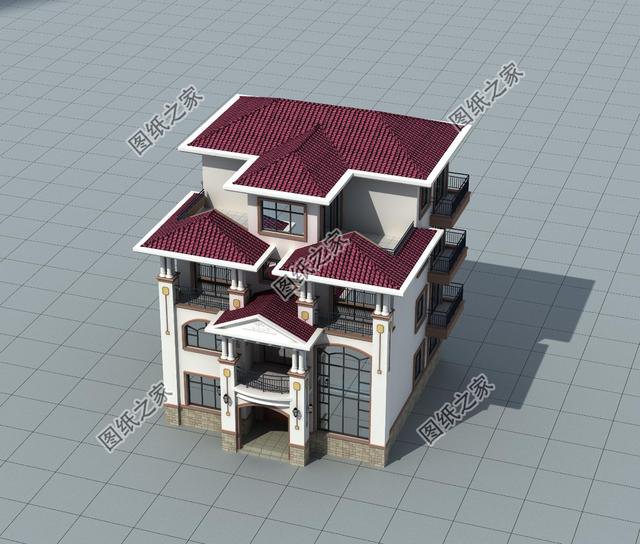 農村自建四層漂亮樓房圖，外觀氣派，選一套回家建造吧！