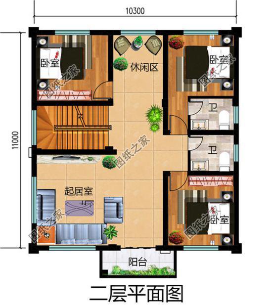 10x11米三層農(nóng)村建房圖，布局方正外觀大氣，最適合農(nóng)村生活的戶型