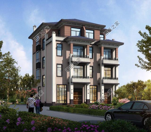 三層雙拼別墅設計圖，兩家人一起建，省時省力又好看