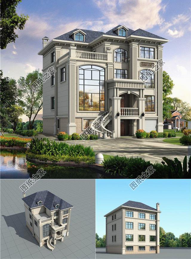 農村四層自建房效果圖，蓋起來毫不遜色，高端大氣上檔次