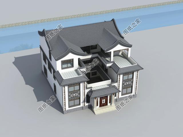 農村別墅四合院復式戶型，也就只有四合院，才是農村該建的房子