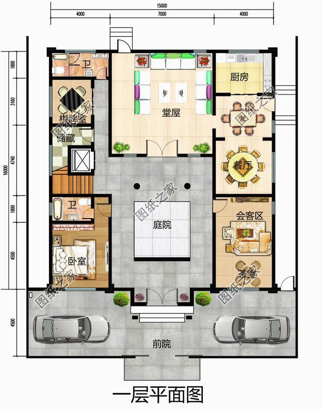 農村別墅四合院復式戶型，也就只有四合院，才是農村該建的房子