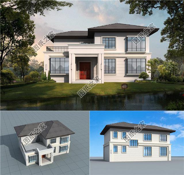 二層磚混結構鄉村別墅圖，安全性高，房屋戶型設計合理