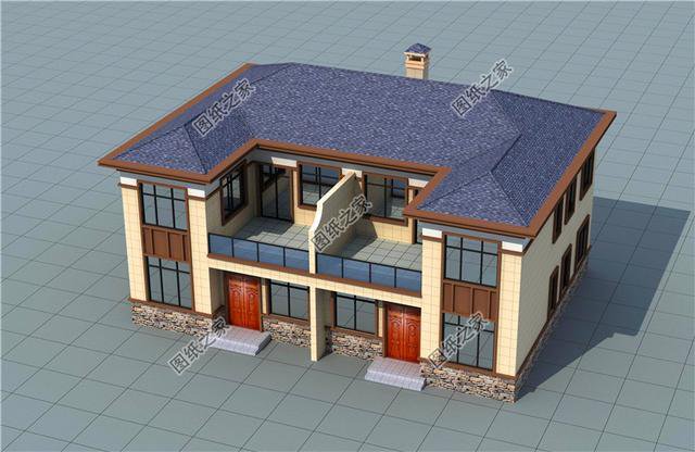 農(nóng)村兄弟雙拼二層別墅圖片，兄弟一起建房，這樣設(shè)計(jì)絕了