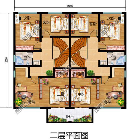 農(nóng)村兄弟雙拼二層別墅圖片，兄弟一起建房，這樣設(shè)計(jì)絕了