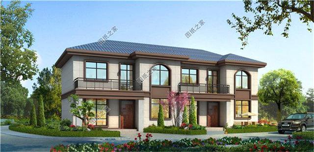 農(nóng)村兄弟雙拼二層別墅圖片，兄弟一起建房，這樣設(shè)計(jì)絕了