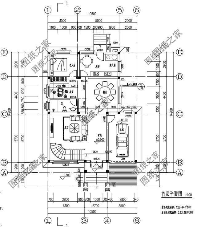 二層120平復式樓房圖，氣派經典設計，內部空間感爆棚