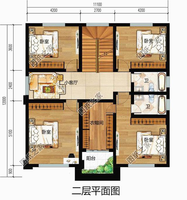 農村三開間樓房戶型圖，三代人居住沒問題，處處有他的魅力所在