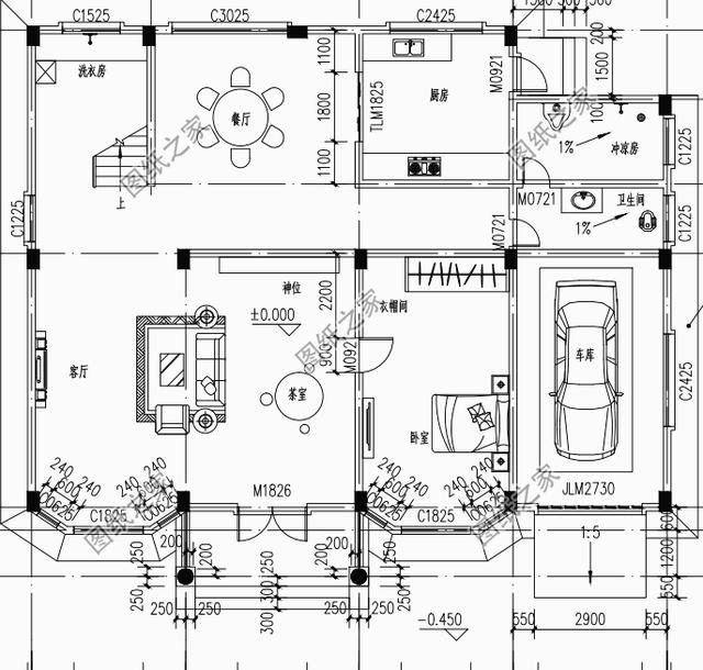 農(nóng)村四開間樓房戶型圖，獨(dú)特的空間配置合理更舒適