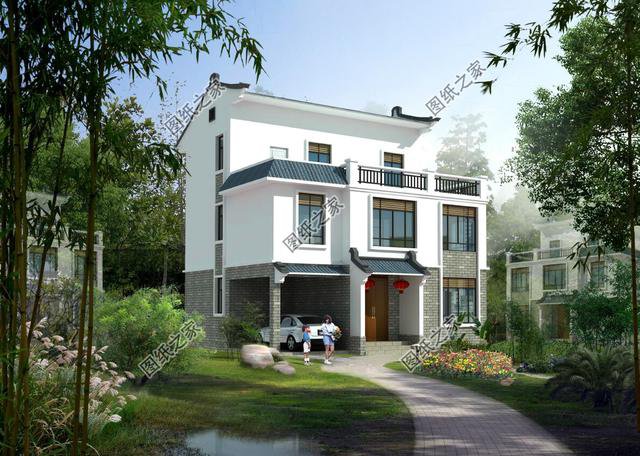 徽派建筑三層別墅設計圖，讓農村房屋變的不在普通