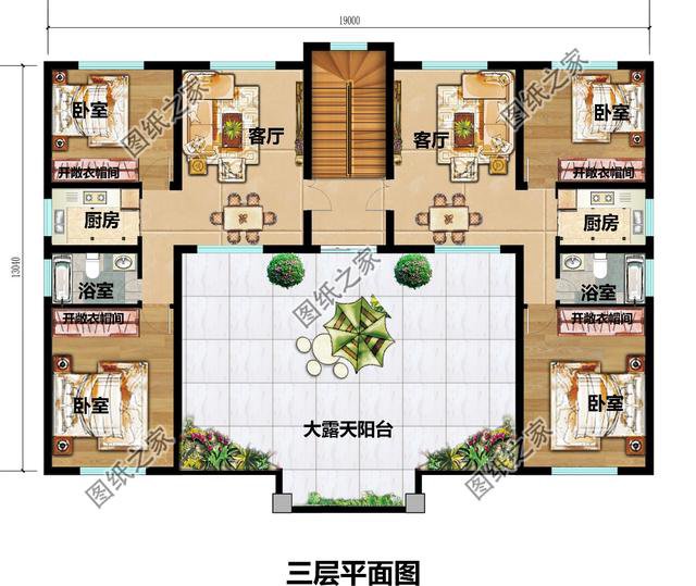 18米開間三層雙拼別墅效果圖，兩個孩子一起建，好好享受老年生活