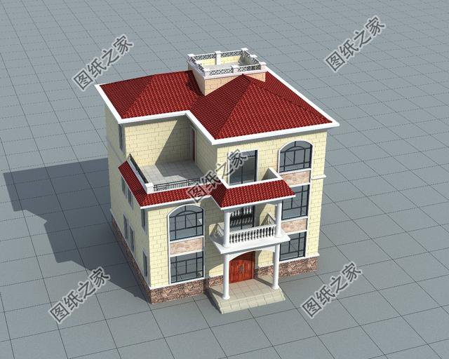 現(xiàn)代帶洗衣房三層自建房圖，對房間功能進行合理劃分，你喜不喜歡？