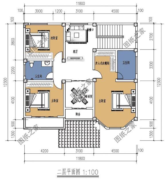 農村二層自建房設計圖紙，大戶型，家里人口多的可以這樣建