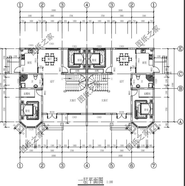 二層雙拼別墅設計圖，兩兄弟蓋更劃算，收藏給你的兄弟看看