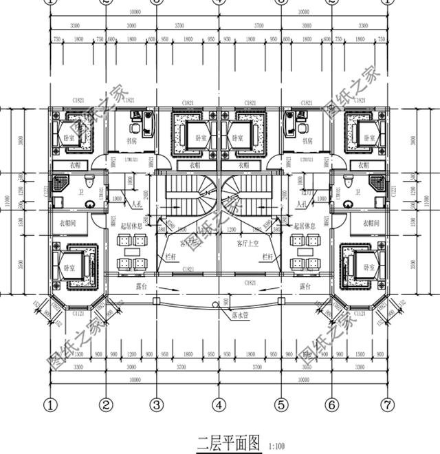 二層雙拼別墅設計圖，兩兄弟蓋更劃算，收藏給你的兄弟看看
