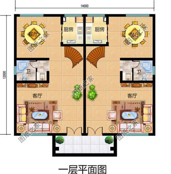 二層雙拼別墅設計圖，兩兄弟蓋更劃算，收藏給你的兄弟看看