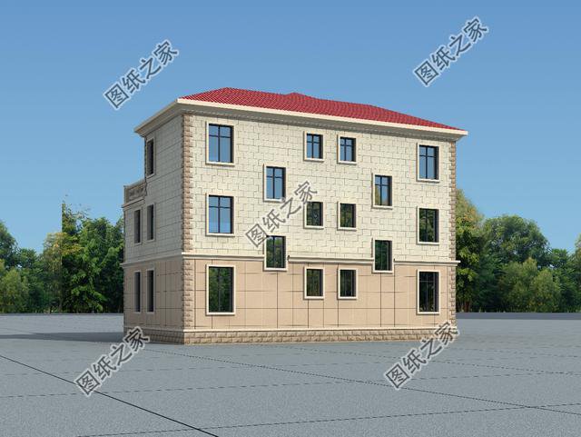 四間雙拼別墅圖，建一棟一家人互相幫襯，生活和和睦睦