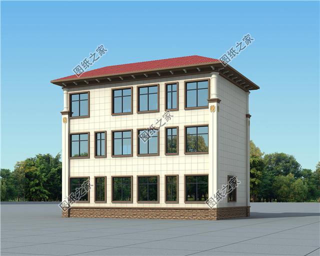 四間雙拼別墅圖，建一棟一家人互相幫襯，生活和和睦睦