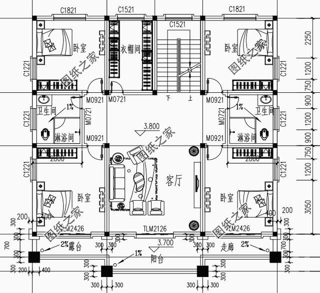 農村別墅平屋頂設計圖，晾曬糧食，屋頂美夢，開個爬梯，樣樣不誤