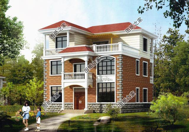 三層別墅住宅農村，外觀和戶型上完美搭配，真的還不錯