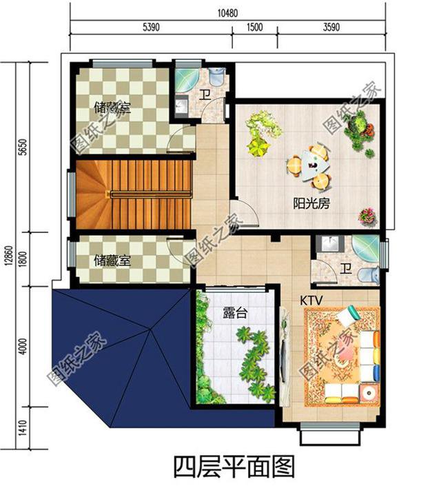 有陽臺四層樓房設(shè)計圖，建一棟在村里倍有面，你值得擁有