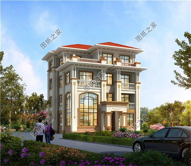 三層半帶露臺別墅圖片，想要大露臺的就這樣設計，洋氣又實用