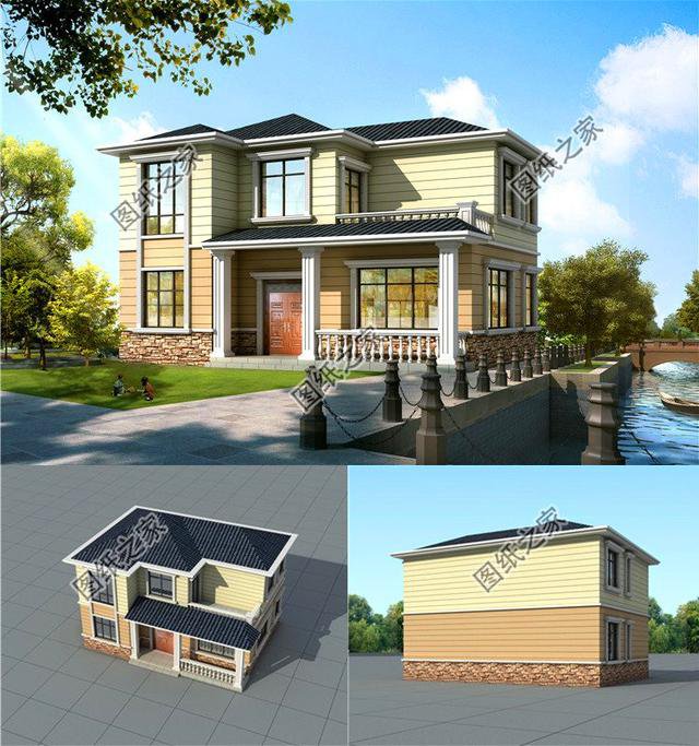 最簡易二層樓設計圖，簡單經濟又美觀，這樣的別墅誰建誰好看